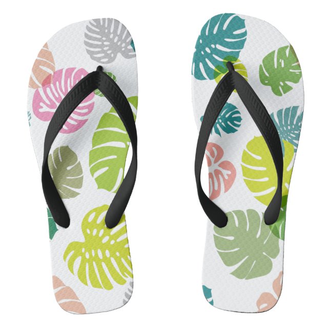 Chanclas Hojas Tropicales Multicolores (Plantilla)