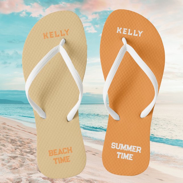 Chanclas Hora de verano de la playa con nombre (Subido por el creador)