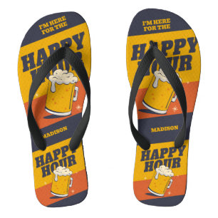 Chanclas Hora feliz de texto de personalizado