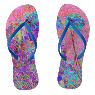 Chanclas Hortensia abstracta morada y azul con magenta