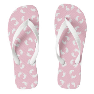 Chanclas Huellas de Bebé, Pies de Bebés, Huellas, Niña Rosa