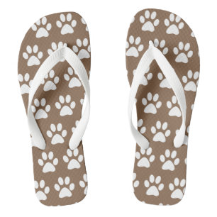 Chanclas Huellas de patas de perro lindas patrón divertido 