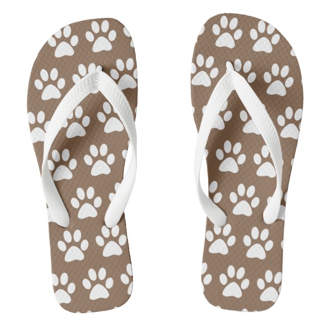 Chanclas Huellas de patas de perro lindas patrón divertido  (Plantilla)
