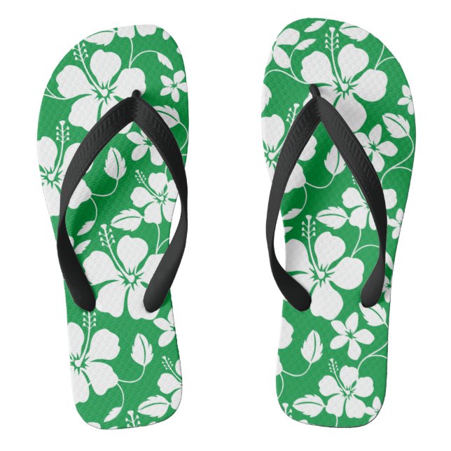 CHANCLAS HULA HAWAIANA (HIBISCO) VERDE (Plantilla)