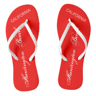 Chanclas Huntington Beach, CALIFORNIA rojo y blanco