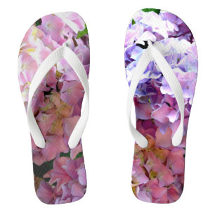 Chanclas Hydrangea garden, rosa, azul, violeta floral