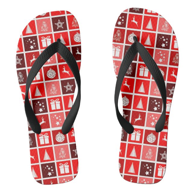 Chanclas Icono de navidad Plaza roja arte de vacaciones clá (Plantilla)