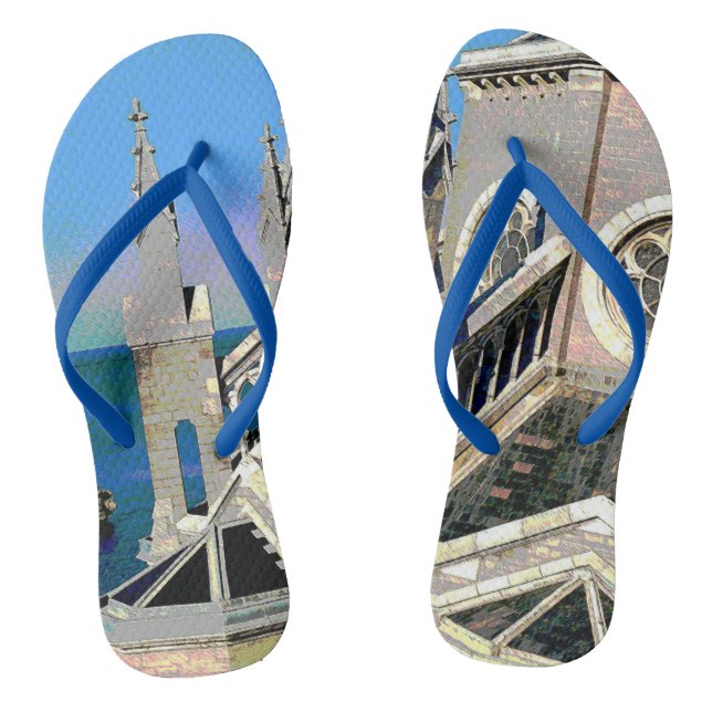 Chanclas Iglesia con vista al océano (Plantilla)