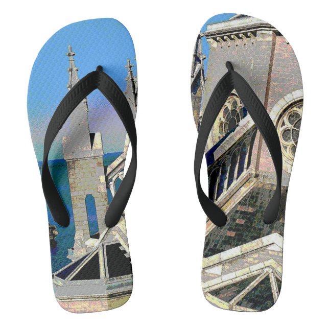 Chanclas Iglesia frente al océano (Plantilla)