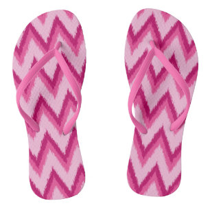 Chanclas Ikat Chevron Stripes - Fuchsia y rosa pálido