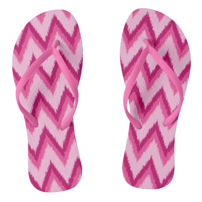 Chanclas Ikat Chevron Stripes - Fuchsia y rosa pálido (Plantilla)