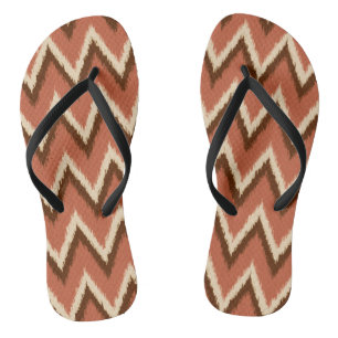 Chanclas Ikat Chevron Stripes - Rust, Brown y Beige