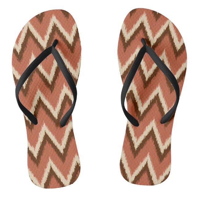 Chanclas Ikat Chevron Stripes - Rust, Brown y Beige (Plantilla)
