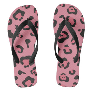 Chanclas Ilustracion del animal del rosa del leopardo