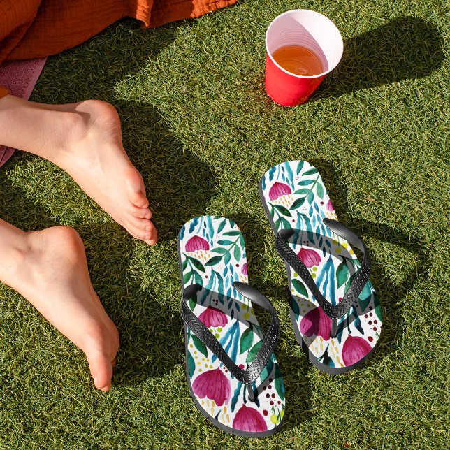 Chanclas Ilustracion floral botánico (Subido por el creador)