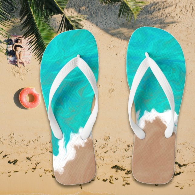 Chanclas Ilustracion "orillas del paraíso" del mar turquesa (Subido por el creador)