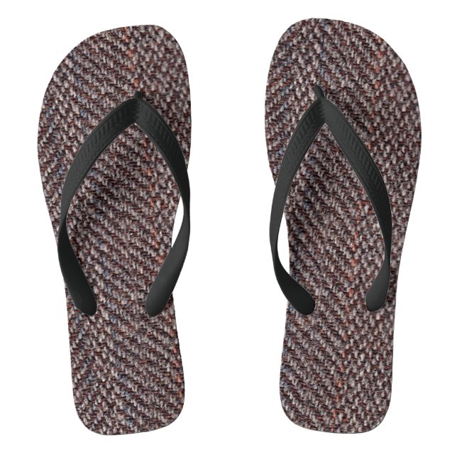 Chanclas Imagen Tweed marrón y azul Flip Flops adulto (Plantilla)