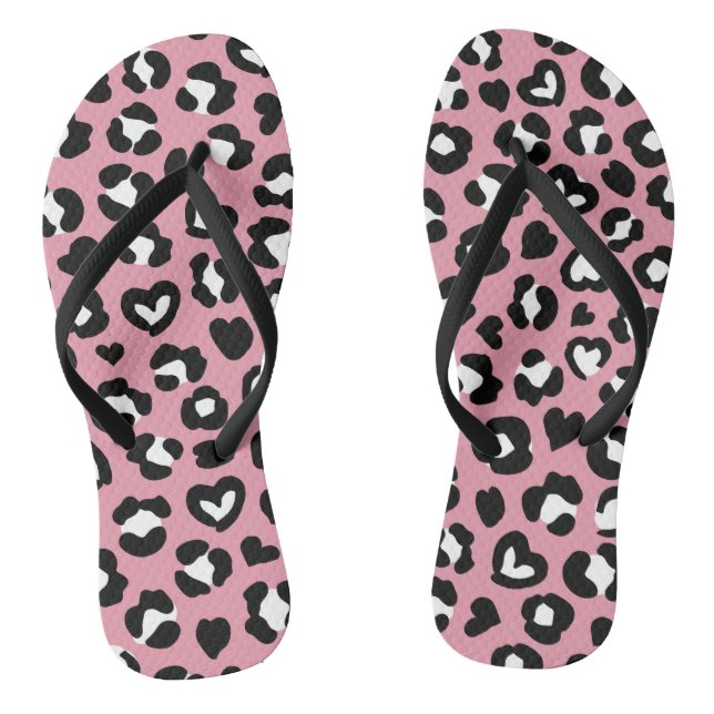 Chanclas Impresión animal, leopardo rosado, puntos de chita (Plantilla)