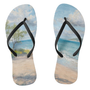 Chanclas Impresión artística de playa Brisa costera