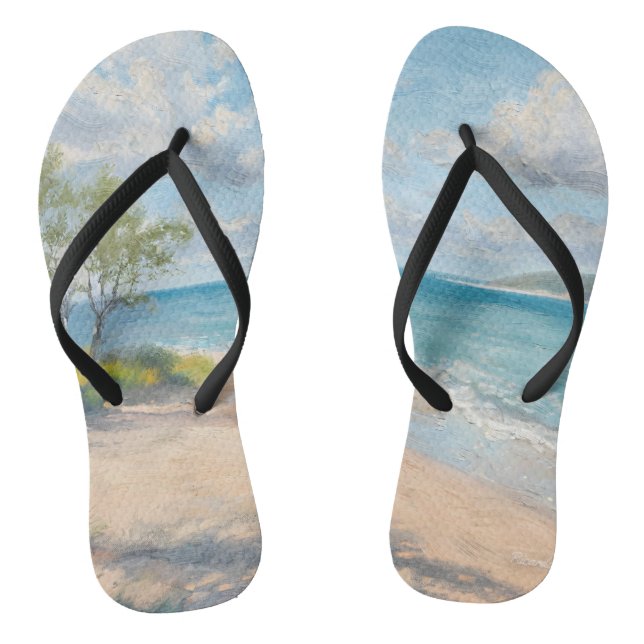 Chanclas Impresión artística de playa Brisa costera (Plantilla)
