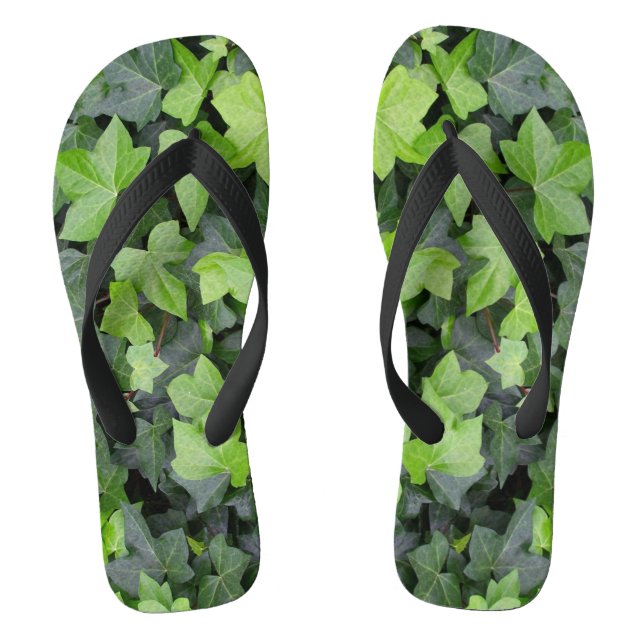 Chanclas Impresión botánica de marfil verde (Plantilla)