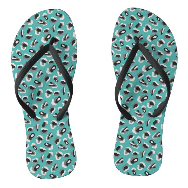 Chanclas Impresión de animal verde y negro (Plantilla)