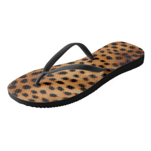 Chanclas Impresión de animales con queso marrón y negro