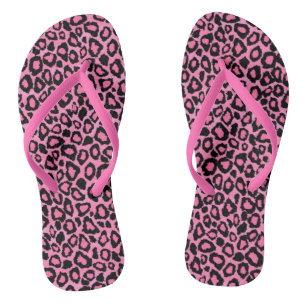 Chanclas Impresión de animales de leopardo rosa