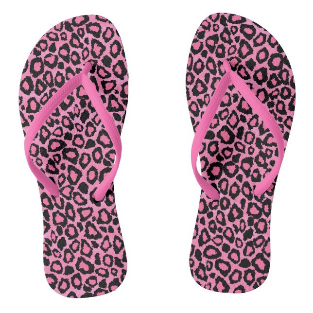 Chanclas Impresión de animales de leopardo rosa (Plantilla)