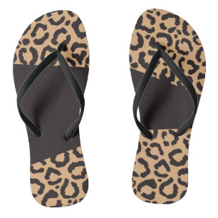 Chanclas Impresión de animales modernos de leopardo de oro