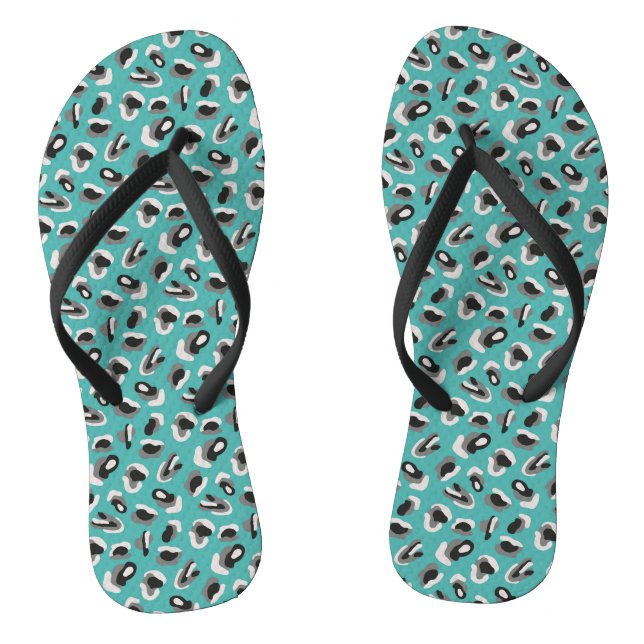 Chanclas Impresión de animales verdes y negros (Plantilla)