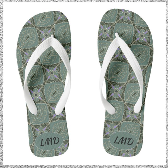 Chanclas Impresión de Batik Verde de Boho Moss (Subido por el creador)