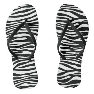 Chanclas Impresión de cebra, rayas de cebra, negro y blanco