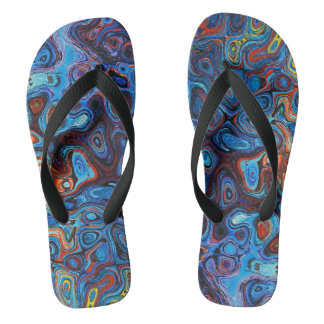 Chanclas Impresión de hongos azules