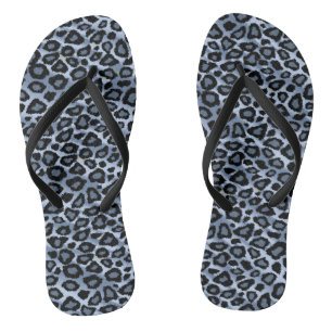 Chanclas Impresión de leopardo azul