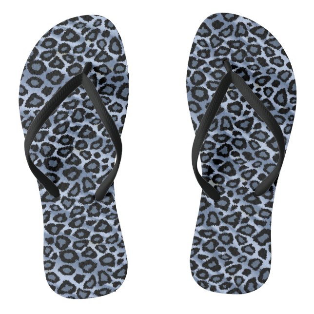 Chanclas Impresión de leopardo azul (Plantilla)