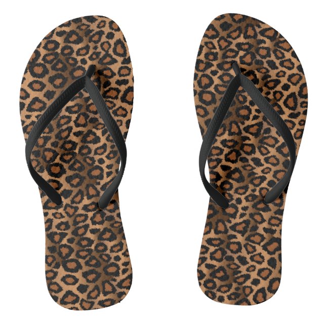 Chanclas Impresión de leopardo marrón (Plantilla)