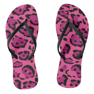 Chanclas Impresión de leopardo rosa caliente