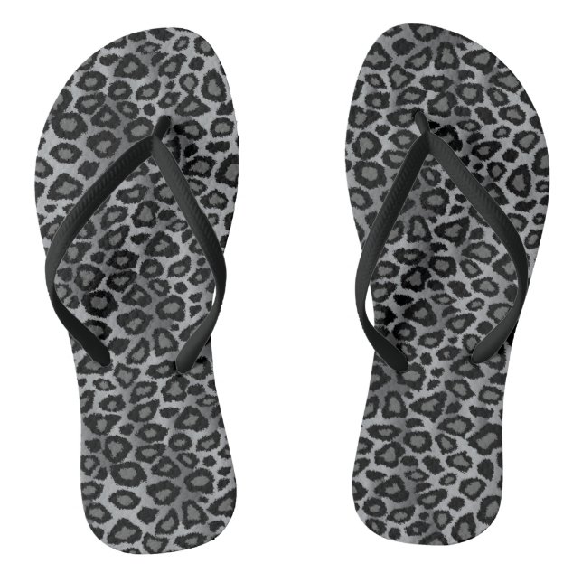 Chanclas Impresión de patrón de piel de leopardo gris (Plantilla)