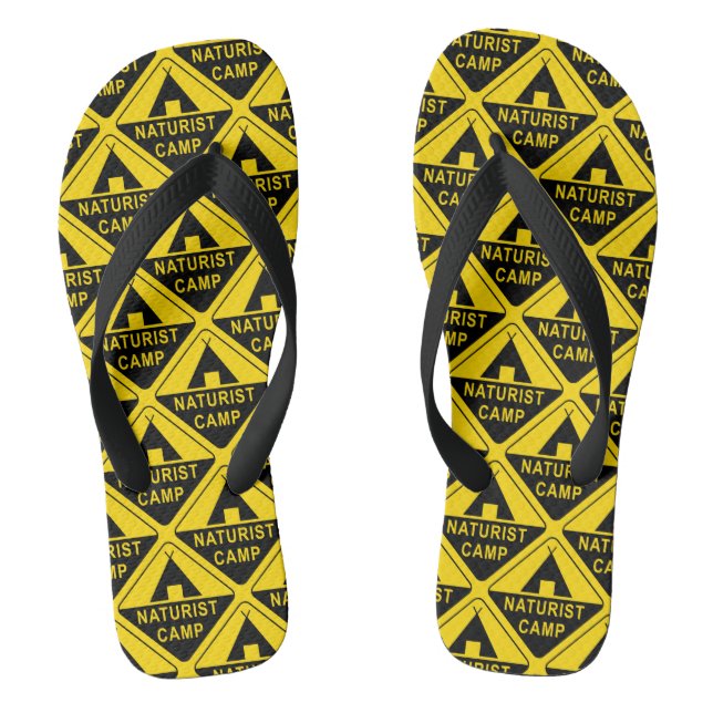 Chanclas Impresión de Rótulo de Campamento Naturista (Plantilla)