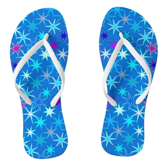 Chanclas Impresión de Starburst moderna, azul ceruleano pro (Plantilla)