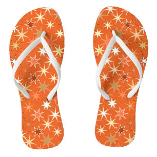 Chanclas Impresión de Starburst moderna, Naranja de mandarí