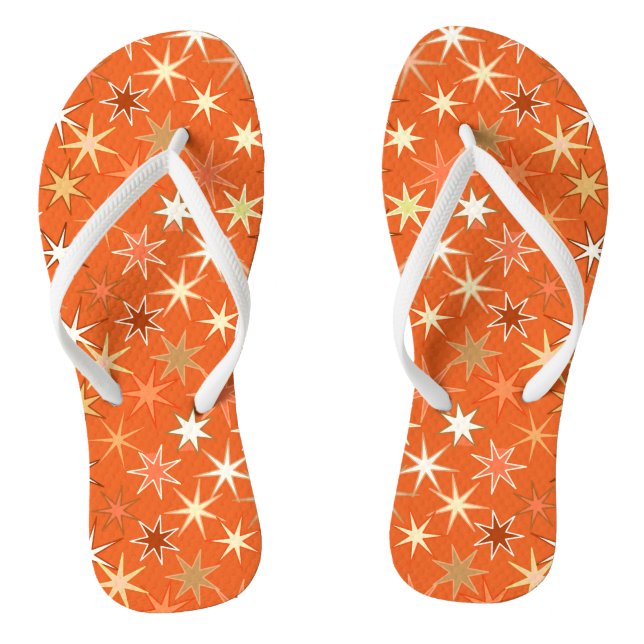 Chanclas Impresión de Starburst moderna, Naranja de mandarí (Plantilla)