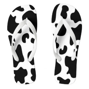 Chanclas Impresión de vaca en blanco y negro