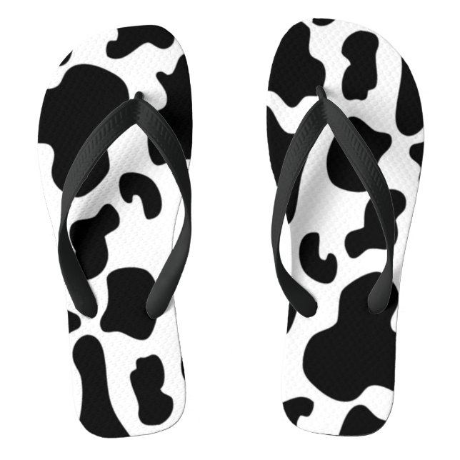 Chanclas Impresión de vaca en blanco y negro (Plantilla)