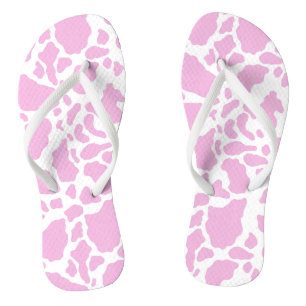 Chanclas Impresión de vaca rosa
