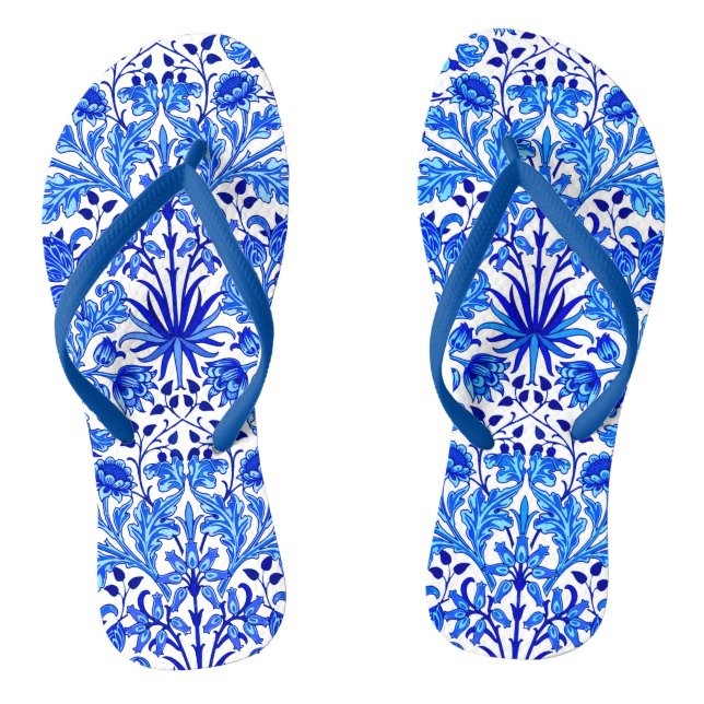 Chanclas Impresión hipoacínica William Morris, azul cobalto (Plantilla)
