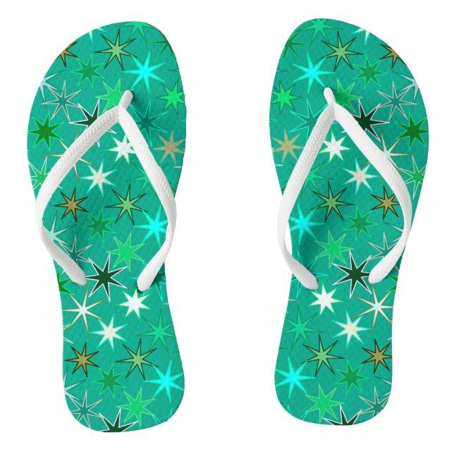 Chanclas Impresión Starburst moderna, turquesa y Aqua (Plantilla)