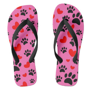 Chanclas Impresiones Al Azar De Papas De Perro Y Corazones