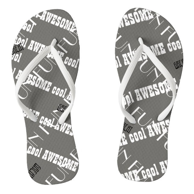 Chanclas increíbles con las palabras Cool, Fun, Gr (Plantilla)